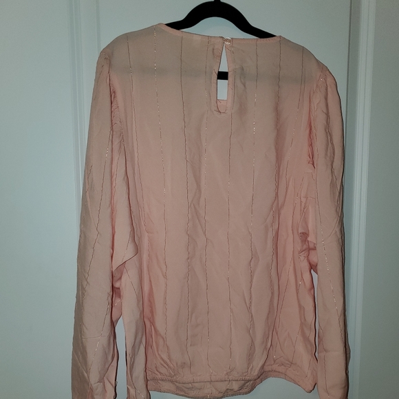 Girls Plus Sized Thereabouts Round Neck Long Sleeve Pink Blouse- XL- Casual - Picture 4 of 5